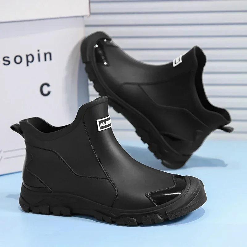 Men'S Shoes Water Resistant - Modne, lekkie, wodoodporne krótkie kalosze męskie,